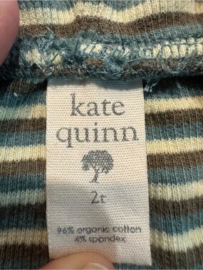 Kate Quinn 2T Striped hooded romper: crotch snaps w/ organic cotton